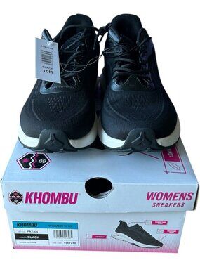 Khombu Women's Sneaker lightweight Memory Foam Black Size 10